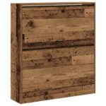 vidaXL Skriňa na topánky s výklopným zásuvkom z dreva 80x21x87,5 cm – Obrázok 2