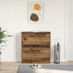 vidaXL Skriňa na topánky s výklopným zásuvkom z dreva 80x21x87,5 cm – Obrázok 4