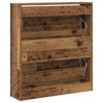 vidaXL Skriňa na topánky s výklopným zásuvkom z dreva 80x21x87,5 cm – Obrázok 8
