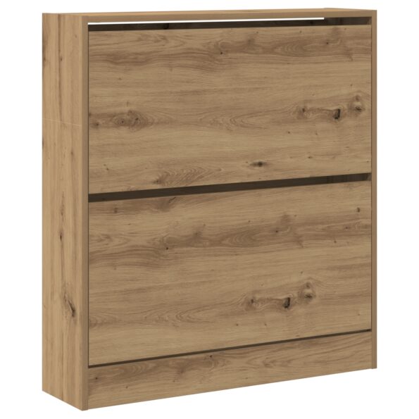 862215_2.jpg vidaXL Skriňa na topánky s vyklápacím zásuvkovým systémom, dymený dub 80x21x87,5 cm – Obrázok 2