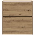 vidaXL Skriňa na topánky s vyklápacím zásuvkovým systémom, dymený dub 80x21x87,5 cm – Obrázok 6