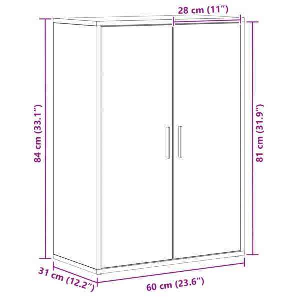 vidaXL Komoda čierny dub 60x31x84 cm Drevo – Obrázok 7