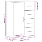 vidaXL Komoda Artisan Dub 60x31x84 cm Kompozitné drevo – Obrázok 9