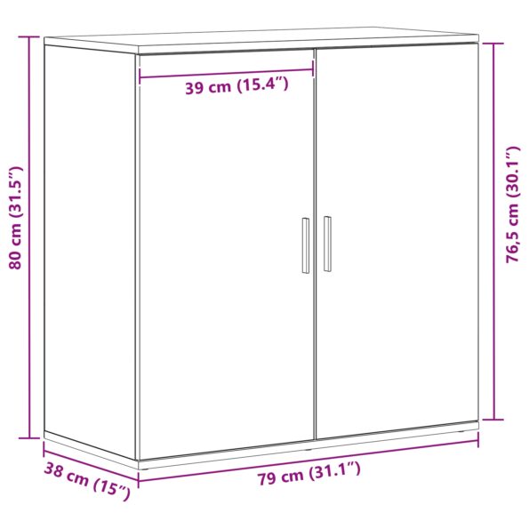 vidaXL Komoda zo starého dreva 79x38x80 cm z inžinierskeho dreva – Obrázok 6