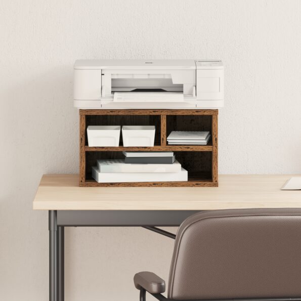 vidaXL Stojan na tlačiareň Staré drevo 40x32x22,5 cm Zložené drevo – Obrázok 4