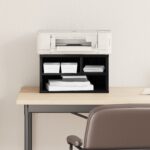 vidaXL Stojan na tlačiareň Čierna Dub 40x32x22,5 cm Vytvorený z dreva – Obrázok 4