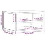 vidaXL Stojan na tlačiareň Čierna Dub 40x32x22,5 cm Vytvorený z dreva – Obrázok 9