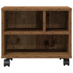 vidaXL Stojan na tlačiareň s kolieskami Staré drevo 41x32x33,5 cm – Obrázok 5