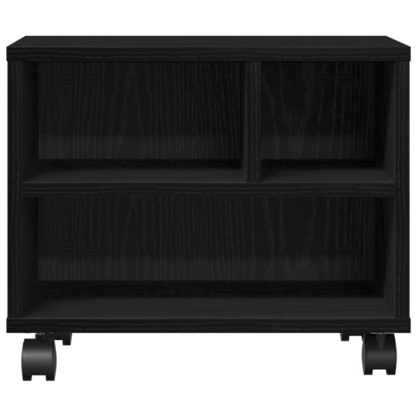 vidaXL Stojan na tlačiareň s kolesami čierny dub 41x32x34.5 cm – Obrázok 2