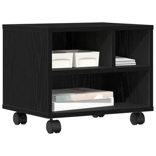 vidaXL Stojan na tlačiareň s kolesami čierny dub 41x32x34.5 cm – Obrázok 3