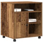 vidaXL Stojan na tlačiareň s kolieskami Staré drevo 60x50x67 cm – Obrázok 3