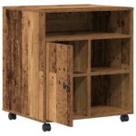 vidaXL Stojan na tlačiareň s kolieskami Staré drevo 60x50x67 cm – Obrázok 5