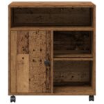 vidaXL Stojan na tlačiareň s kolieskami Staré drevo 60x50x67 cm – Obrázok 6