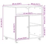 vidaXL Stojan na tlačiareň s kolesami Čierny dub 60x50x67 cm – Obrázok 10