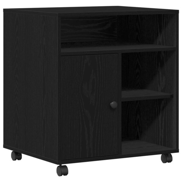 vidaXL Stojan na tlačiareň s kolesami Čierny dub 60x50x67 cm – Obrázok 2