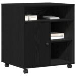 vidaXL Stojan na tlačiareň s kolesami Čierny dub 60x50x67 cm – Obrázok 3