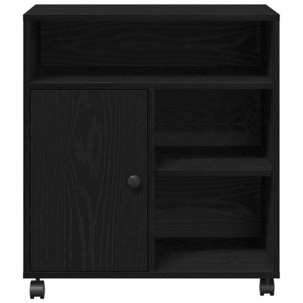 vidaXL Stojan na tlačiareň s kolesami Čierny dub 60x50x67 cm – Obrázok 5