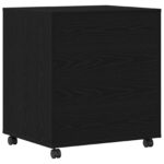 vidaXL Stojan na tlačiareň s kolesami Čierny dub 60x50x67 cm – Obrázok 7