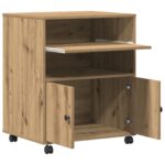 vidaXL Stojan na tlačiareň s kolieskami Artisan Oak 60x48x74 cm – Obrázok 5
