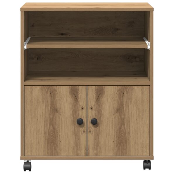 vidaXL Stojan na tlačiareň s kolieskami Artisan Oak 60x48x74 cm – Obrázok 6