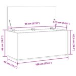 vidaXL Úložná krabica s vekom Čierny dub 100x42x46 cm Kompozitné drevo – Obrázok 11