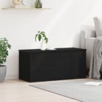 vidaXL Úložná krabica s vekom Čierny dub 100x42x46 cm Kompozitné drevo – Obrázok 4