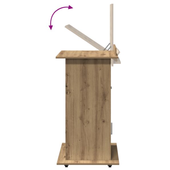 vidaXL Prednáškový pult s kolieskami z umelej borovice – Obrázok 12