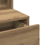 vidaXL Toaletný stolík so zrkadlom a LED osvetlením z dubového kompozitného dreva – Obrázok 9