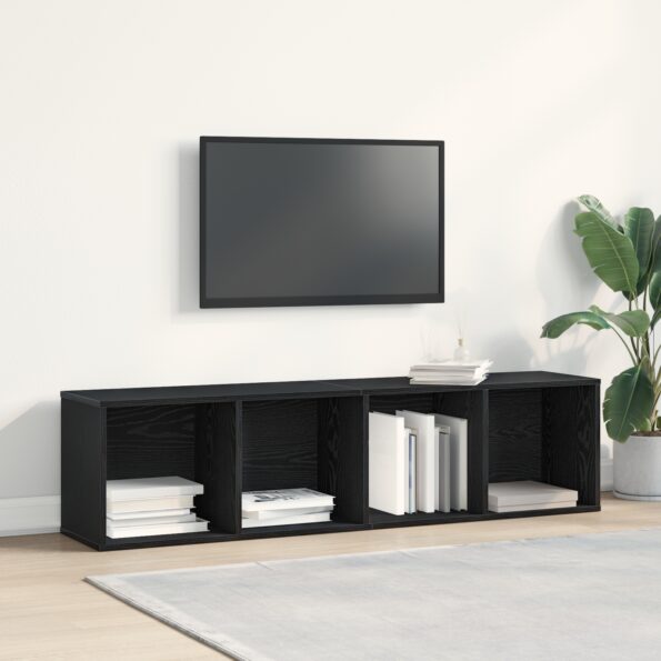 vidaXL Skrinka na knihy/TV skrinka Čierny dub 36x30x143 cm – Obrázok 3