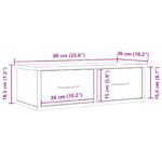 vidaXL Nástenná polica so zásuvkou čierny dub 60x26x18,5 cm kompozitné drevo – Obrázok 11