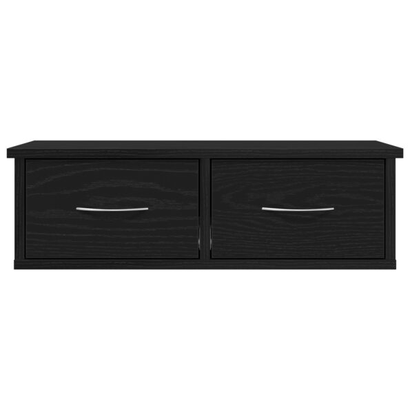 vidaXL Nástenná polica so zásuvkou čierny dub 60x26x18,5 cm kompozitné drevo – Obrázok 7
