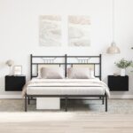 vidaXL Nočné stolíky 2 ks Čierne Dub 40x30x30 cm Z materiálu kompozitné drevo – Obrázok 4