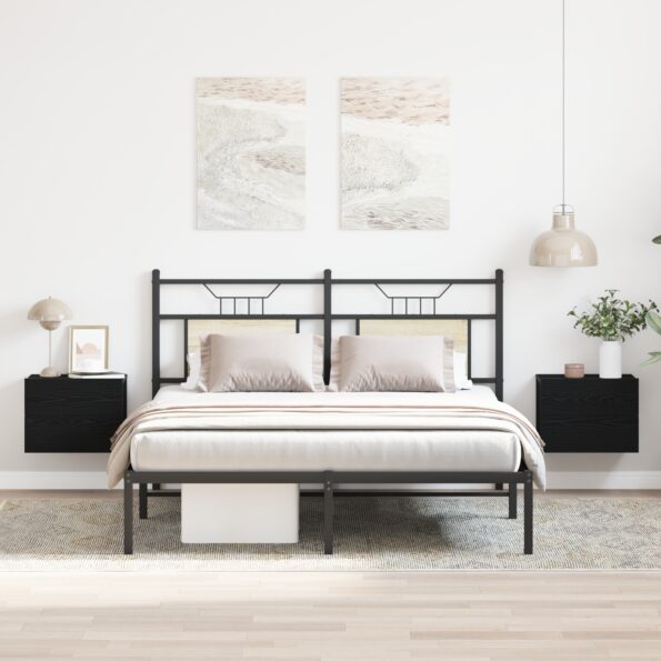 vidaXL Nočné stolíky 2 ks Čierne Dub 40x30x30 cm Z materiálu kompozitné drevo – Obrázok 4