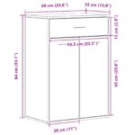 vidaXL Skriňa na topánky Čierny dub 60x35x84 cm Syntetické drevo – Obrázok 11