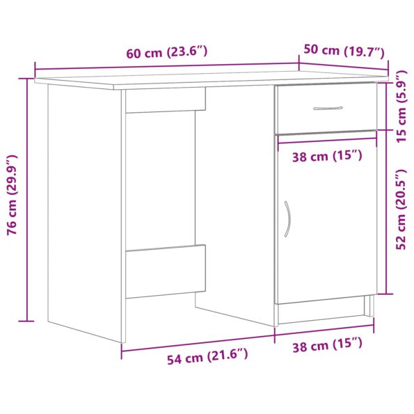 vidaXL Stôl čierny dub 100x50x76 cm z konštruovaného dreva – Obrázok 11