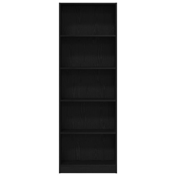 vidaXL Čierny dubový knihovník - 60x24x176 cm – Obrázok 5