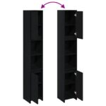 vidaXL Kúpeľňová skrinka Čierny dub 30x30x183,5 cm Kompozitné drevo – Obrázok 10