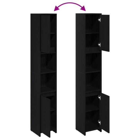 vidaXL Kúpeľňová skrinka Čierny dub 30x30x183,5 cm Kompozitné drevo – Obrázok 10