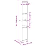 vidaXL Kúpeľňová skrinka Čierny dub 30x30x183,5 cm Kompozitné drevo – Obrázok 11