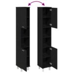 vidaXL Kúpeľňová skrinka Čierny dub 30x30x179 cm, vyrobená z dreva – Obrázok 10