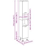 vidaXL Kúpeľňová skrinka Čierny dub 30x30x179 cm, vyrobená z dreva – Obrázok 11