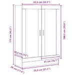 vidaXL Knižnica Čierna Dub 82,5x30,5x115 cm Umelé drevo – Obrázok 10