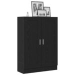 vidaXL Knižnica Čierna Dub 82,5x30,5x115 cm Umelé drevo – Obrázok 3