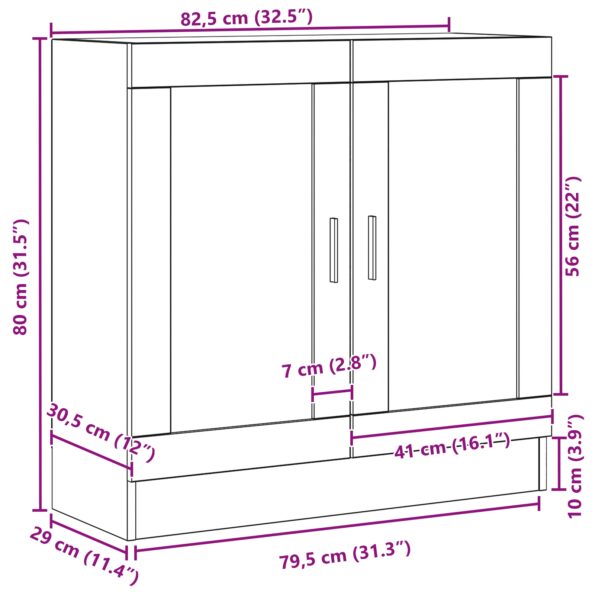 vidaXL Knižnica Čierny Dub 82,5x30,5x80 cm Z dreva – Obrázok 10