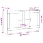 vidaXL Komoda čierny dub 120x30,5x70 cm z inžinierskeho dreva – Obrázok 10