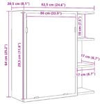 vidaXL Zrkadlový kúpeľňový kabinet Čierny dub 62,5x20,5x64cm z kompozitného dreva – Obrázok 12