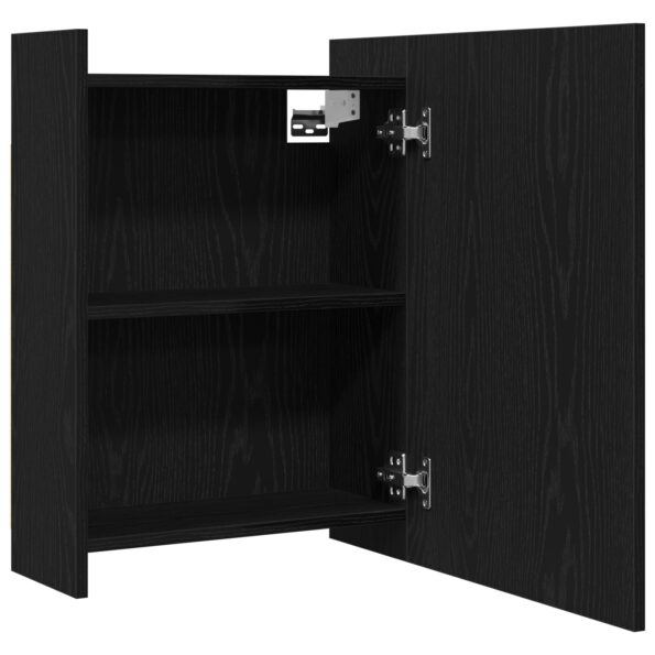 vidaXL Zrkadlový kúpeľňový kabinet Čierny dub 62,5x20,5x64cm z kompozitného dreva – Obrázok 5