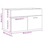 vidaXL Kúpeľňová umývadlová skrinka Čierny dub 80x38,5x46 cm z kompozitného dreva – Obrázok 11