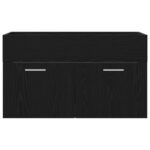 vidaXL Kúpeľňová umývadlová skrinka Čierny dub 80x38,5x46 cm z kompozitného dreva – Obrázok 7