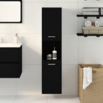 vidaXL Kúpeľňová skriňa Čierny dub 30 x 30 x 130 cm Kompozitné drevo – Obrázok 4